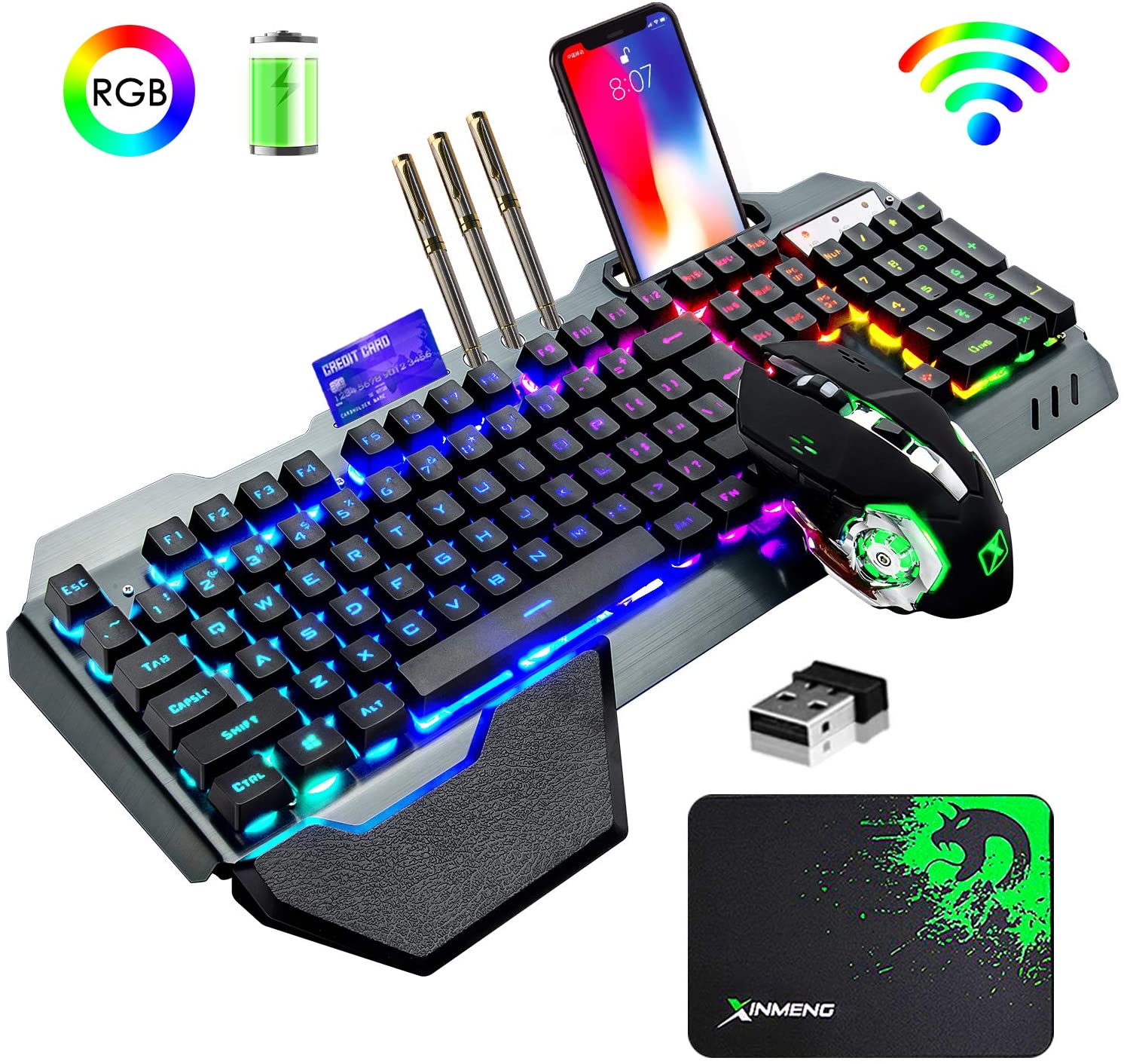 Gaming Keyboard Bluetooth - مجموعة لوحة مفاتيح وماوس لاسلكية للألعاب