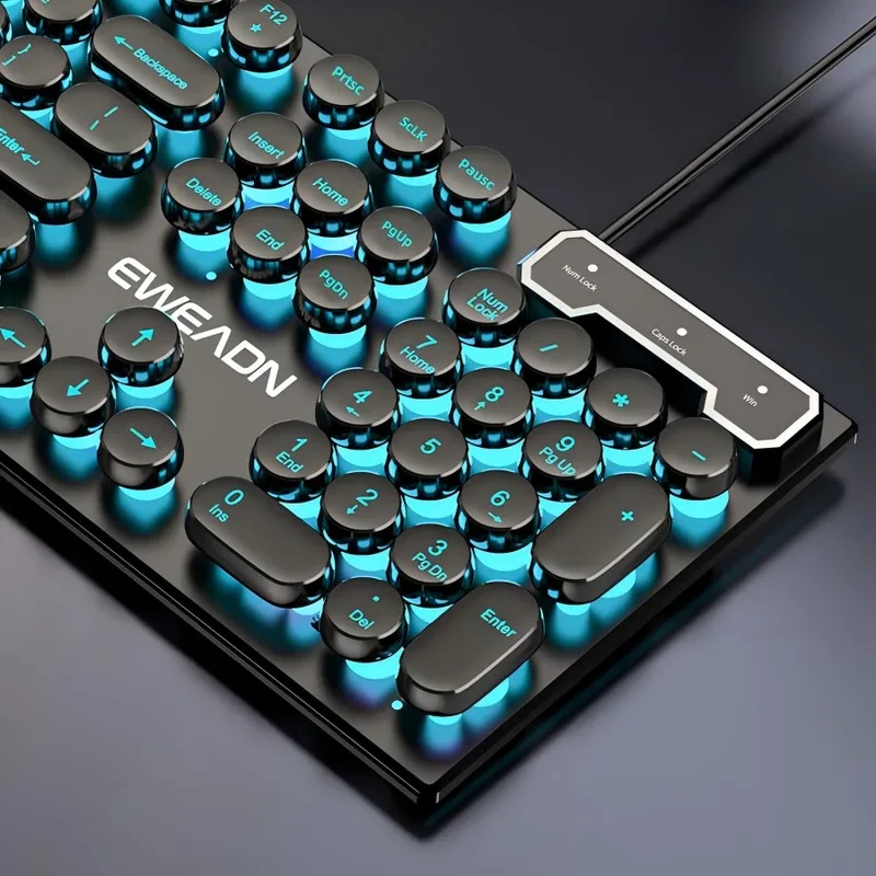 Gaming Keyboard No Rgb - مجموعة لوحة مفاتيح وماوس بتصميم ريترو
