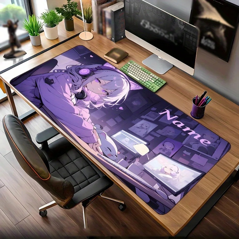Gaming Keyboard Name - سجادة مكتب كبيرة للألعاب بتصميم فتاة