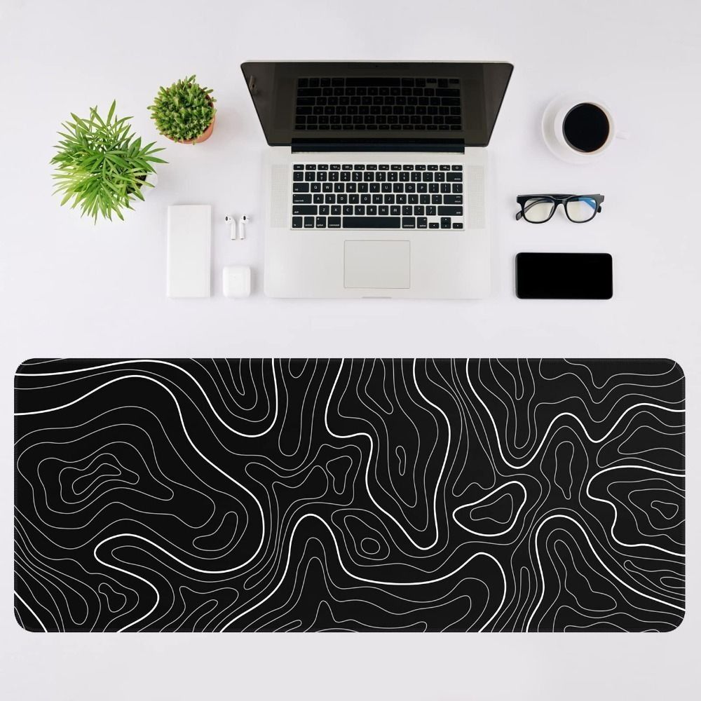 Gaming Keyboard And Mouse - بساط ماوس ألعاب احترافي بتصميم طبوغرافي،