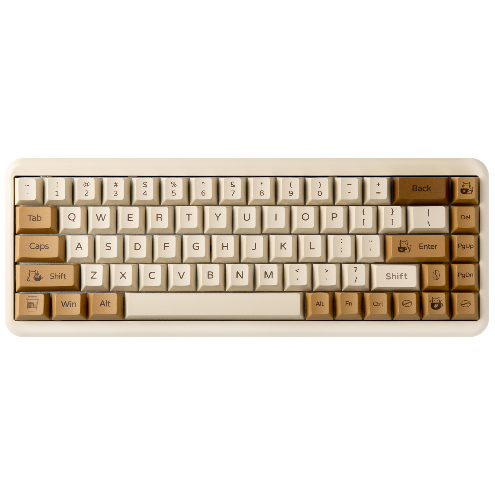 Gaming Keyboard Bundle - أغطية مفاتيح YUNZII Coffee Cat PBT،