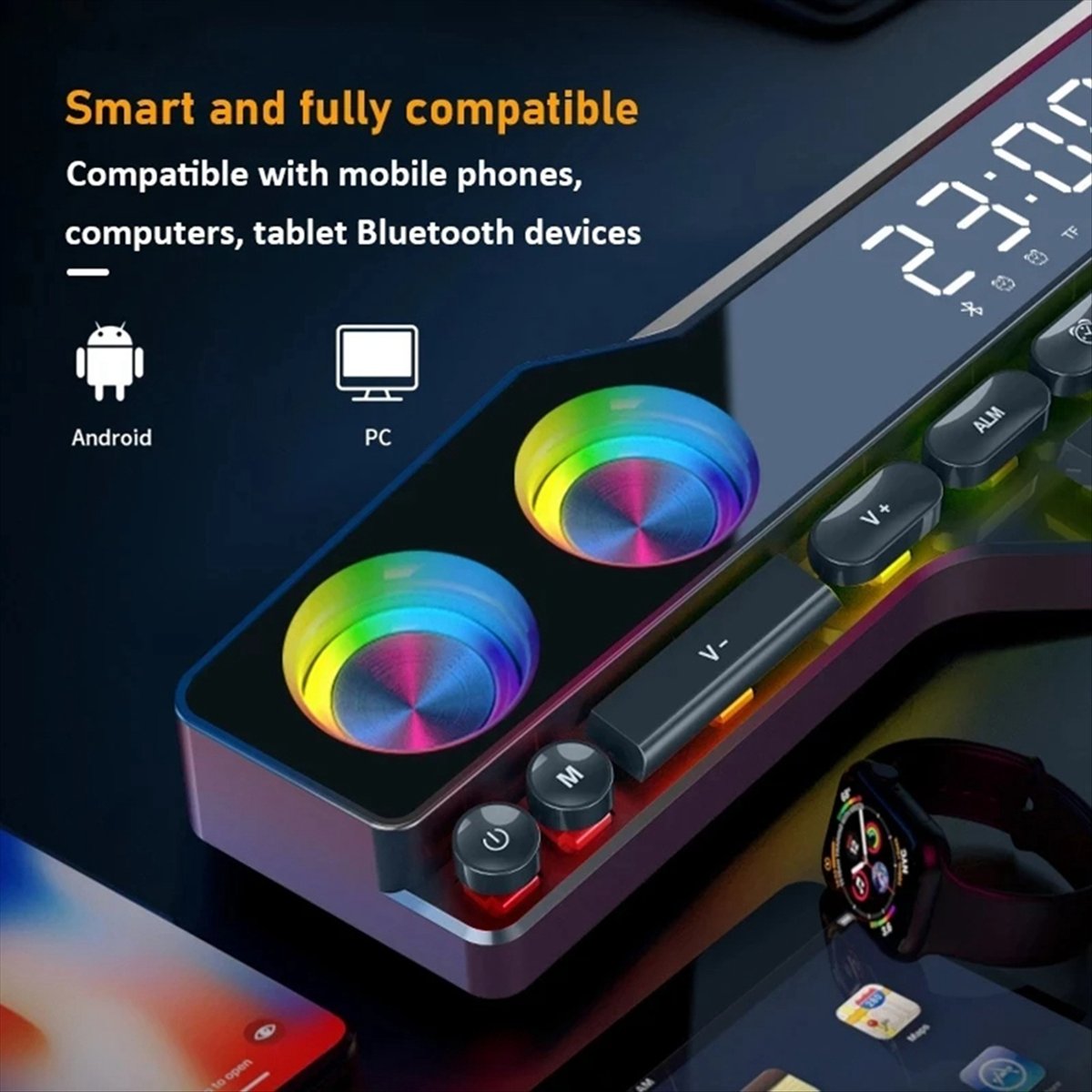 مكبرات صوت DTC5 V18 بألوان مبه - مراجعة Gaming Keyboard Bluetooth وسعره