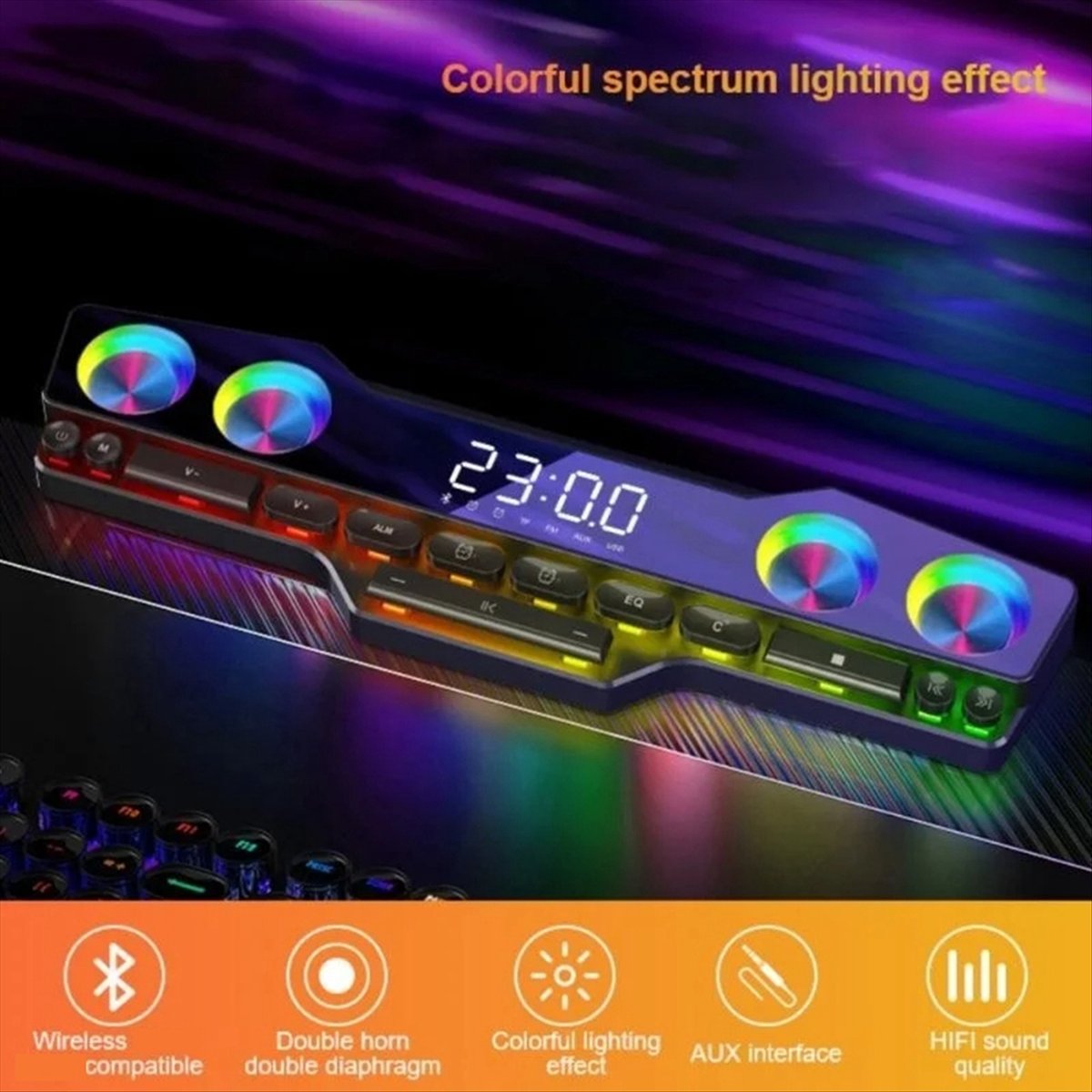 مكبرات صوت DTC5 V18 بألوان مبه - مراجعة Gaming Keyboard Bluetooth وسعره