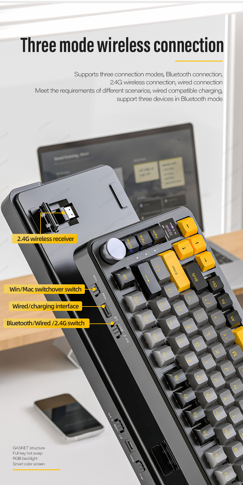 لوحة مفاتيح ميكانيكية AL66 جدي - مراجعة Gaming Keyboard No Rgb وسعره