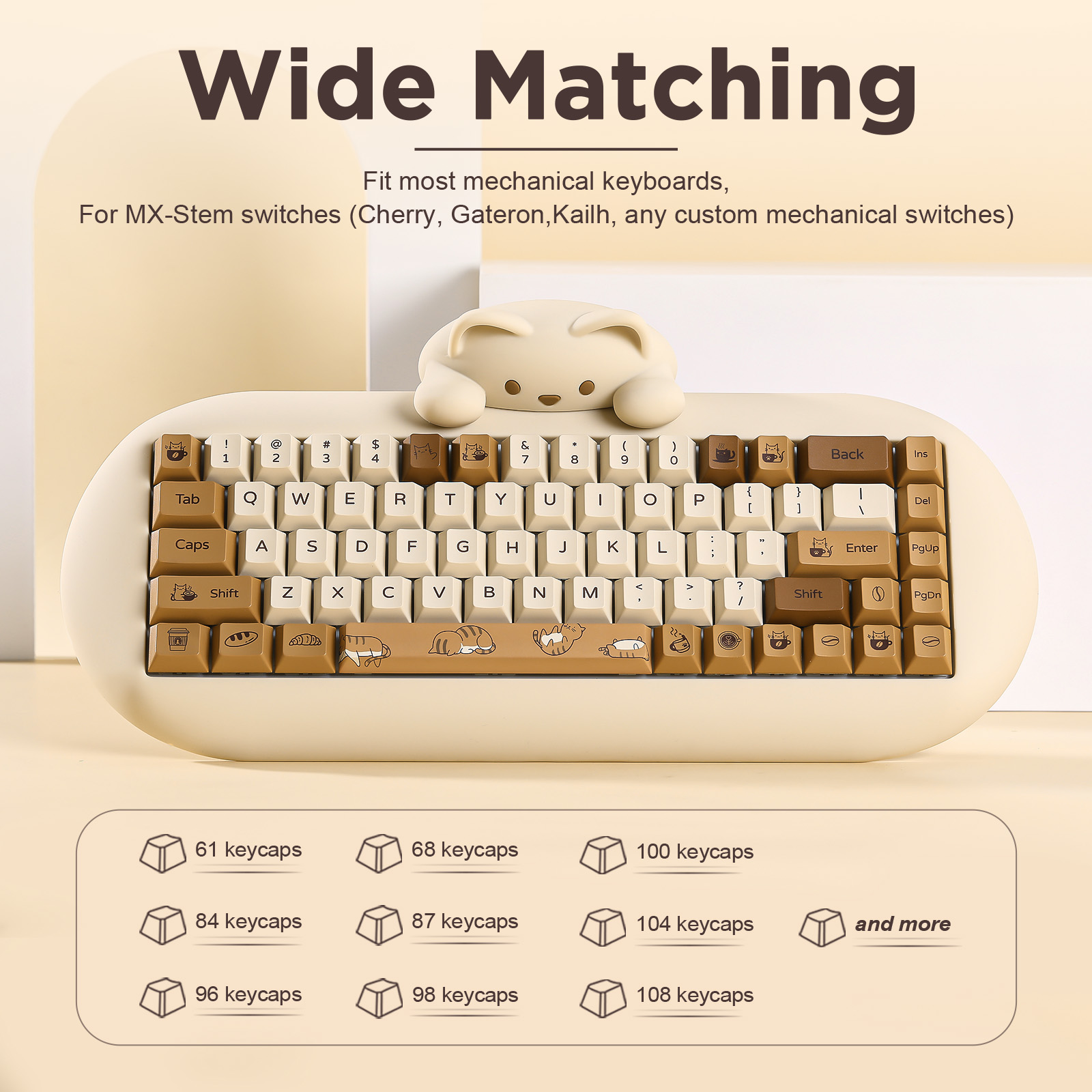 أغطية مفاتيح YUNZII Coffee Cat - مراجعة Gaming Keyboard Bundle وسعره